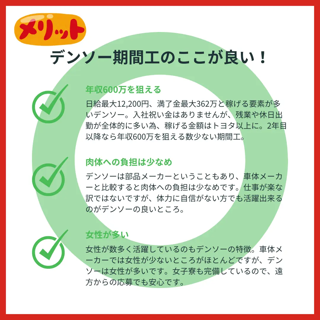 デンソー期間工メリット