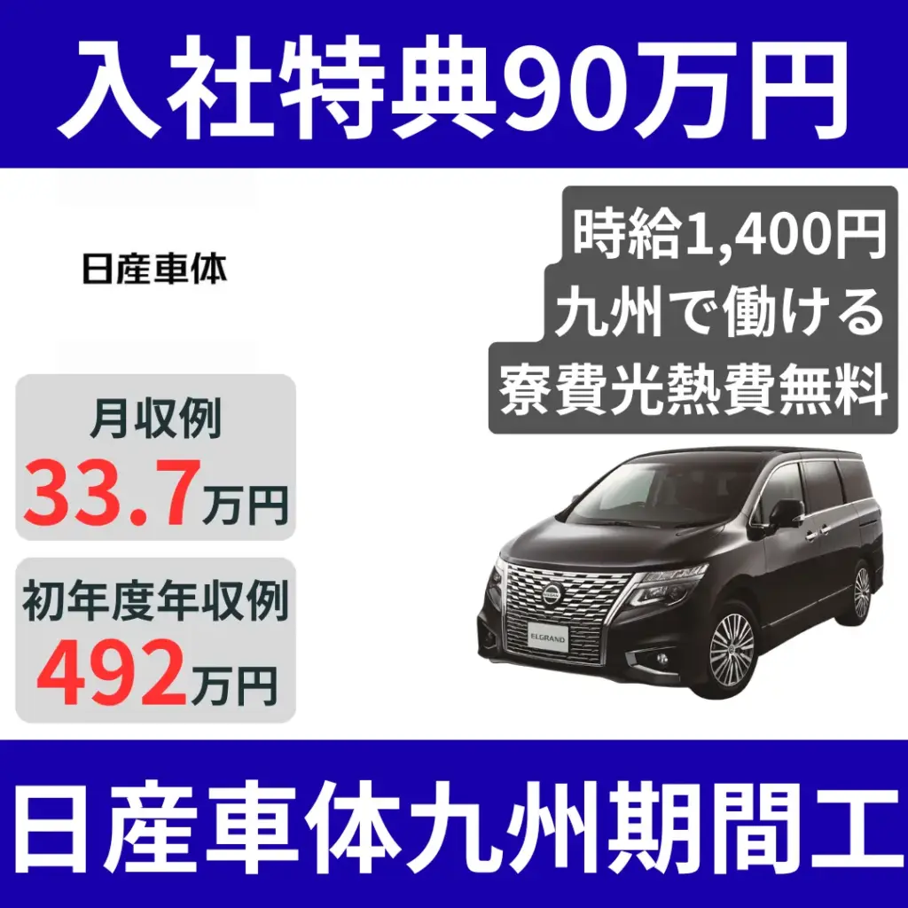 日産車体九州期間工募集
